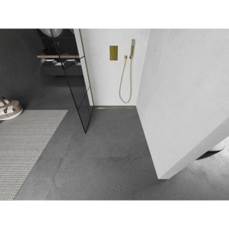 Mexen Kyoto L Walk-in sprchová stěna 90 x 200 cm, černý vzor, zlatá - 800-090-103-50-77