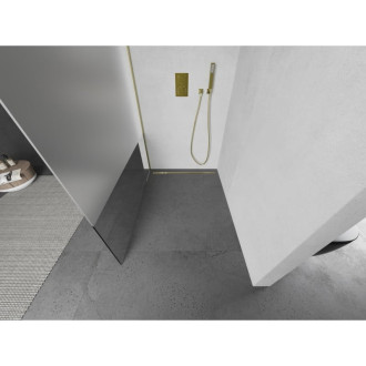 Mexen Kioto L Walk-in sprchová stěna 100x200 transp/mráz, broušené zlato 800-100-103-55-35
