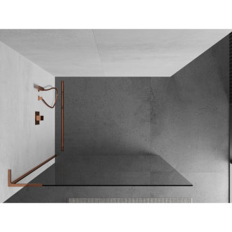 Mexen Kioto L Walk-in sprchová stěna 85x200, transp., růžové zlato 800-085-103-60-00