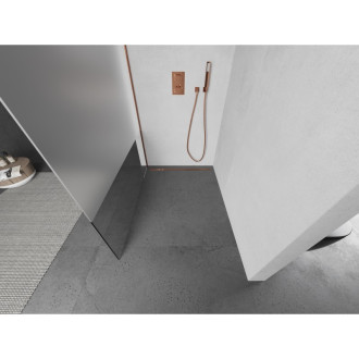 Mexen Kioto L Walk-in sprchová stěna 100x200, transp./mráz, růžové zlato 800-100-103-60-35