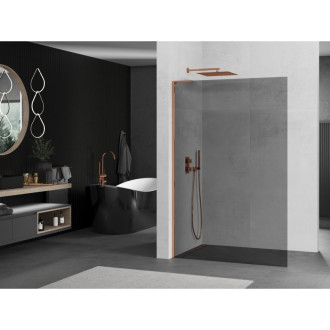 Mexen Kyoto L Walk-in sprchová stěna 90 x 200 cm, grafit, růžové zlato - 800-090-103-60-40