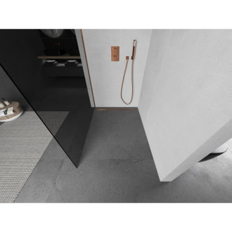 Mexen Kyoto L Walk-in sprchová stěna 90 x 200 cm, grafit, růžové zlato - 800-090-103-60-40
