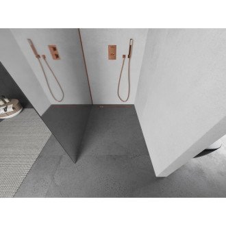 Mexen Kyoto L Walk-in sprchová stěna 100 x 200 cm, zrcadlo, růžové zlato 800-100-103-60-50