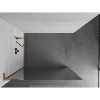 Mexen Kyoto L Walk-in sprchová stěna 100 x 200 cm, zrcadlo, růžové zlato 800-100-103-60-50
