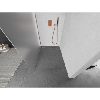 Mexen Kyoto L Walk-in sprchová stěna 80 x 200 cm, mráz, kartáčovaná měď 800-080-103-65-30