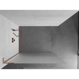 Mexen Kyoto L Walk-in sprchová stěna 80 x 200 cm, mráz, kartáčovaná měď 800-080-103-65-30