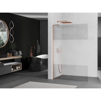 Mexen Kioto L Walk-in sprchová stěna 80x200, transp./mráz kartáč. měď 800-080-103-65-35