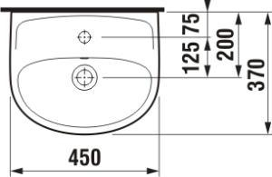 JIKA Lyra plus umývátko 45x37 s otvorem, bílá H8153820001041
