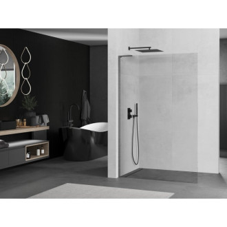 Mexen Kioto L Walk-in sprchová stěna 55x200, transp., šedá kartáč. 800-055-103-66-00