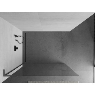 Mexen Kioto L Walk-in sprchová stěna 55x200, transp., šedá kartáč. 800-055-103-66-00