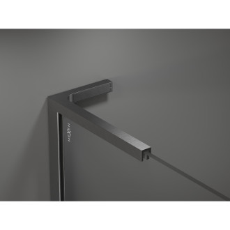 Mexen Kioto L Walk-in sprchová stěna 55x200, transp., šedá kartáč. 800-055-103-66-00
