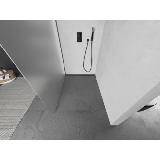 Mexen Kioto L Walk-in sprchová stěna 80x200 cm, mráz, šedá kartáčovaná 800-080-103-66-30