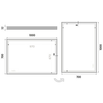 Nimco ZP 13004 LED zrcadlo 1000x700
