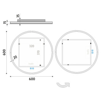 Nimco ZP 24000RVX Kulaté LED zrcadlo pr. 600 se dvěma dotykovými senzory