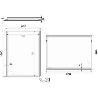Nimco ZP 17002 LED zrcadlo 600x800