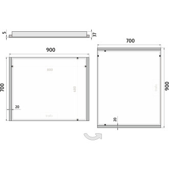 Nimco ZP 11019 LED zrcadlo 900x700