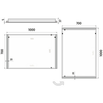 Nimco ZP 11004 LED zrcadlo 1000x700