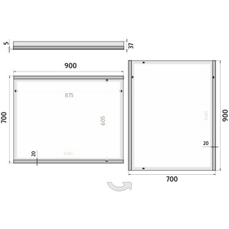Nimco ZP 12019 LED zrcadlo 900x700
