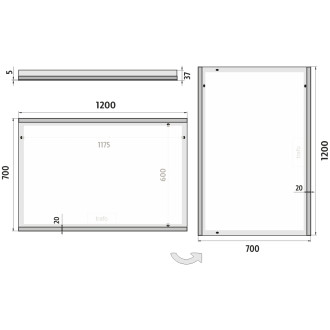 Nimco ZP 12006 LED zrcadlo 1200x700