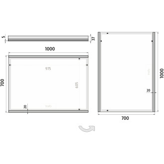 Nimco ZP 12004 LED zrcadlo 1000x700