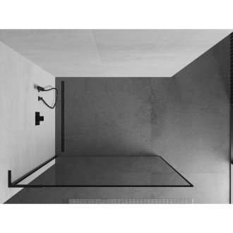 Mexen Kioto L Walk-in sprchová stěna 60 x 200 cm, černý vzor, černá - 800-060-103-70-70