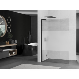 Mexen Kioto L Walk-in sprchová stěna 70x200, transp./mráz černá 800-070-103-70-35