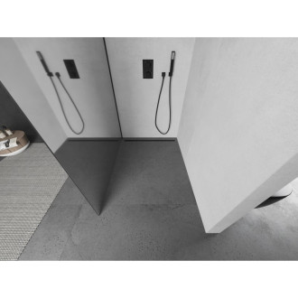 Mexen Kyoto L Walk-in sprchová stěna 100 x 200 cm, zrcadlo, černá - 800-100-103-70-50