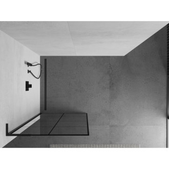 Mexen Kyoto L Walk-in sprchová stěna 70 x 200 cm, černý vzor, černá - 800-070-103-70-77