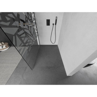 Mexen Kyoto L Walk-in sprchová stěna 80 x 200 cm, bílý vzor, černá - 800-080-103-70-85