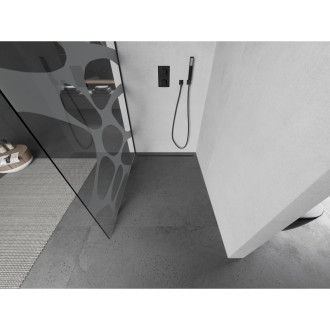 Mexen Kyoto L Walk-in sprchová stěna 70 x 200 cm, bílý vzor, černá - 800-070-103-70-97