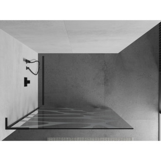 Mexen Kyoto L Walk-in sprchová stěna 110 x 200 cm, bílý vzor, černá - 800-110-103-70-97