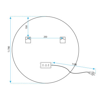 REA Zrcadlo LED 70cm HOM-05519