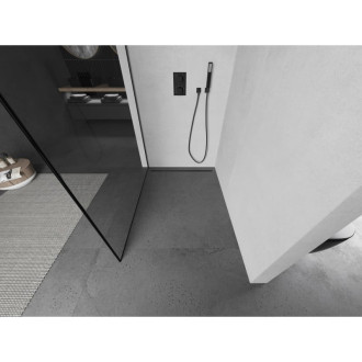 Mexen Kioto L Walk-in sprchová stěna 100x200 cm, černý vzor, kov 800-100-103-95-70