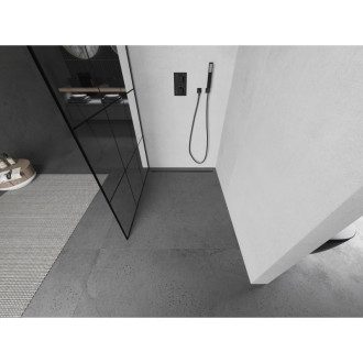 Mexen Kioto L Walk-in sprchová stěna 100x200 cm, černý vzor, kov 800-100-103-95-77