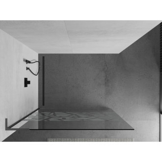 Mexen Kioto L Walk-in sprchová stěna 90x200 cm, bílý vzor, kov 800-090-103-95-85