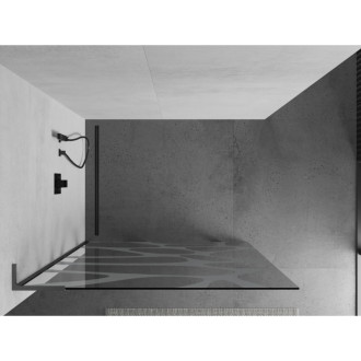 Mexen Kioto L Walk-in sprchová stěna 110 x 200 cm, bílý vzor, pistolový kov - 800-110-103-95-97