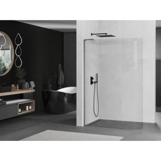 Mexen Kyoto L zaoblená Walk-in sprchová stěna 90 x 200 cm, transparentní, pistolový kov - 800-090-103-95-06