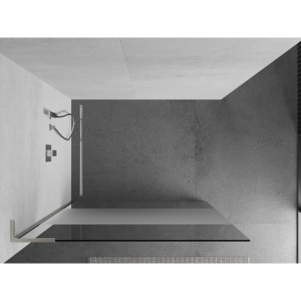 Mexen Kioto L Walk-in sprchová stěna 100x200, transp./mráz, kartáč. nikl 800-100-103-97-35