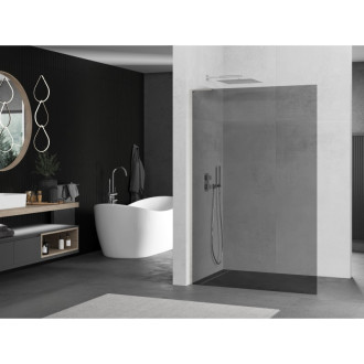 Mexen Kioto L Walk-in sprchová stěna 110x200, grafit, kartáč. nikl 800-110-103-97-40