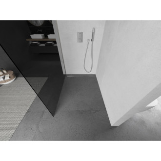 Mexen Kioto L Walk-in sprchová stěna 110x200, grafit, kartáč. nikl 800-110-103-97-40