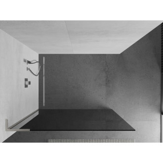 Mexen Kioto L Walk-in sprchová stěna 110x200, grafit, kartáč. nikl 800-110-103-97-40