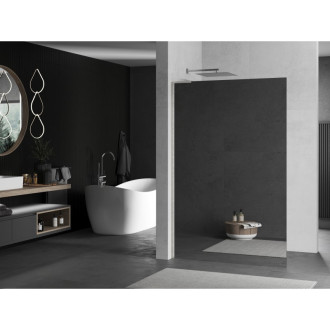 Mexen Kioto L Walk-in sprchová stěna 120x200, zrcadlo, kartáč. nikl 800-120-103-97-50