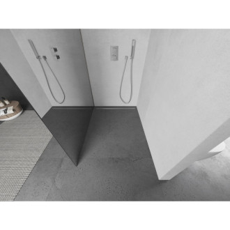 Mexen Kioto L Walk-in sprchová stěna 120x200, zrcadlo, kartáč. nikl 800-120-103-97-50
