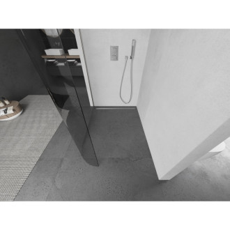 Mexen Kyoto L zaoblená sprchová stěna Walk-in 120 x 200 cm, transparentní, kartáčovaný nikl - 800-120-103-97-06