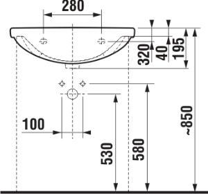 JIKA Lyra Plus H8133840001041 Nábytkové umyvadlo 65cm bílá