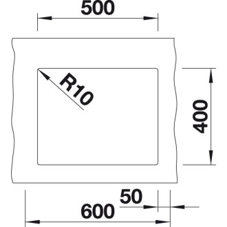 Blanco SUBLINE 500-U, dřez pod desku, bez odtokové sady šedá vulkán silgranit 527795