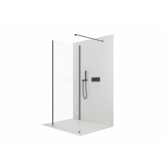 CERANO Sprchová zástěna Walk-in Onyx Corner L/P černá mat, transparent sklo 50x200