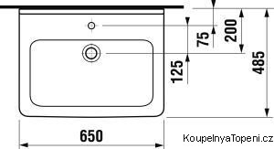 JIKA Cubito umyvadlo 65x48,5 otvor pro baterii, bílá H8104240001041