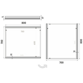 Nimco ZP 12003 LED zrcadlo 800x700