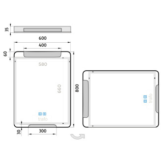Nimco ZP 22002VX LED zrcadlo 600x800 se dvěma dotykovými senzory